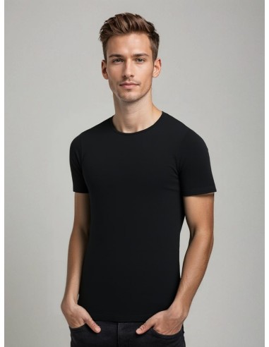 MWTS Heren T-shirt ronde hals Slim fit zwart 2-Pack