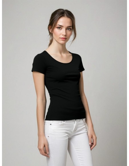 MWTS Dames T-shirt ronde hals zwart 2-Pack