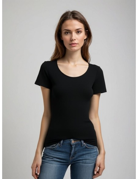 MWTS Dames T-shirt ronde hals zwart 2-Pack