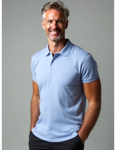 Gino Santi Heren Polo Pique Blue