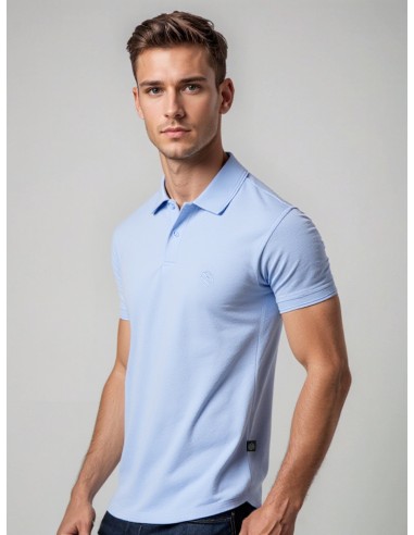 Gino Santi Heren Polo Pique Blue