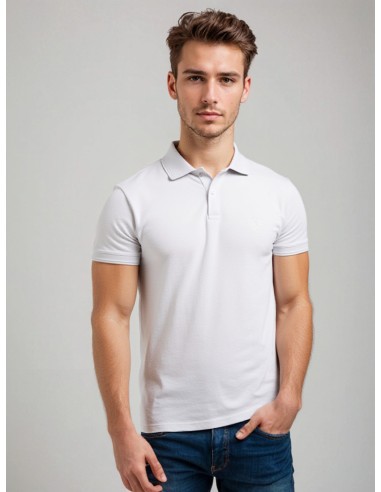 Gino Santi Heren Polo Pique Light Grey