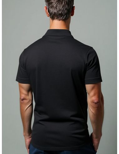 Gino Santi Heren Polo Pique Black