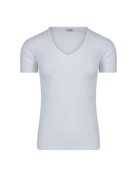Beeren Heren T-shirt met diepe V-hals M3000 Wit