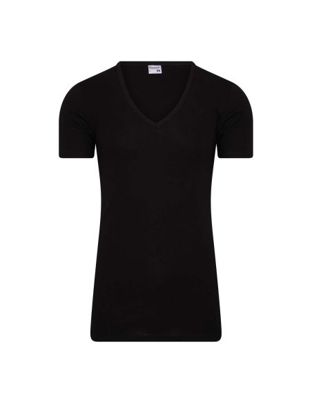 Beeren Heren Extra lang T-shirt met diepe V-hals M3000 Zwart