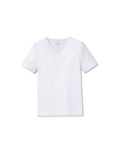 Schiesser Heren Shirt Korte Mouw V-Hals Wit