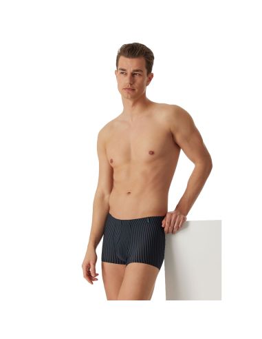 Schiesser Heren Low Rise Shorts Blauwzwart