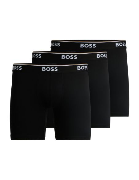 Hugo Boss Heren Boxershorts Long 3Pack Power Zwart