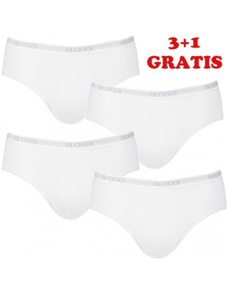 Sloggi Men Basic Midi Wit 4Pack, 3+1 gratis