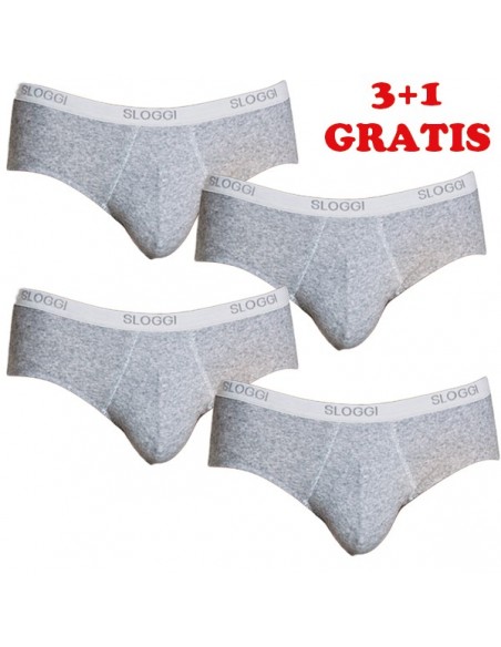 Sloggi Men Basic Midi Grijs 4Pack, 3+1 gratis