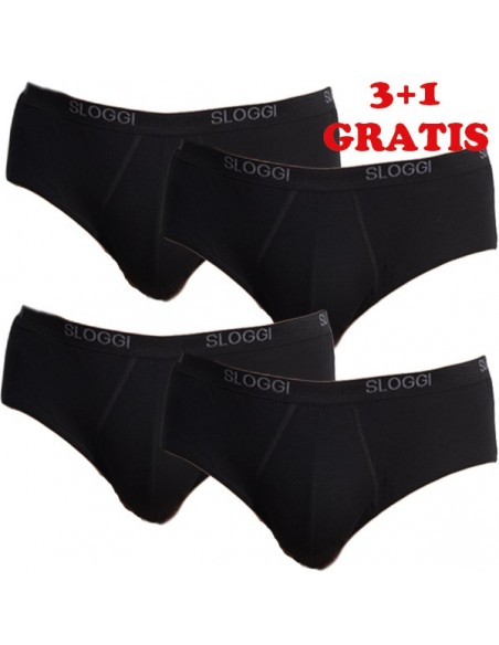 Sloggi Men Basic Midi Zwart 4Pack, 3+1 gratis