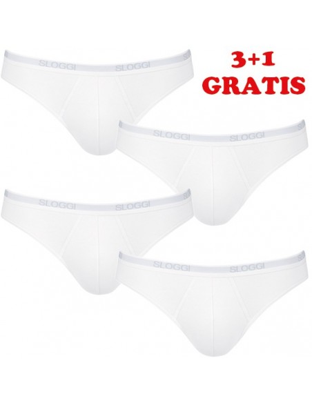 Sloggi Men Basic Mini Wit 4Pack, 3+1 gratis