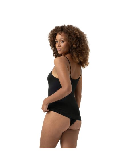 MEY Dames Modal Pure Spaghetti Top Zwart 1110038