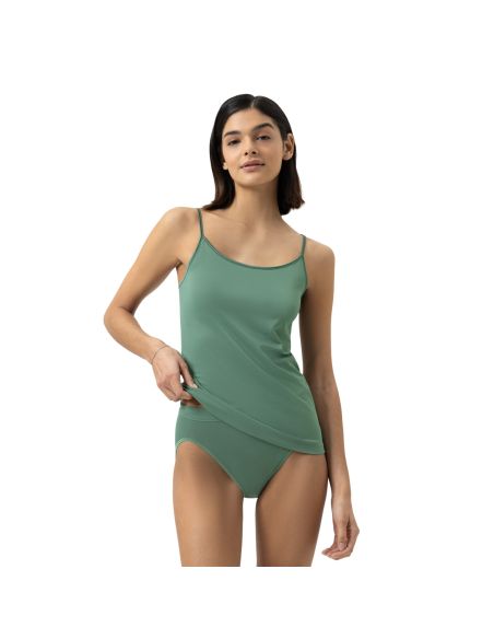 MEY Dames Emotion Top Spaghetti Hemd Peat Moss 55201