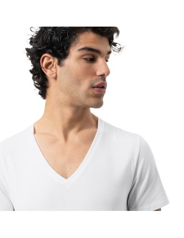 MEY Heren T-shirt V-hals MEY 10 out of 10 Wit 001