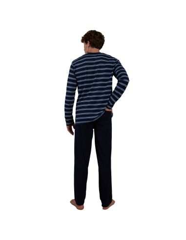 CECEBA Heren Pyjamaset 1pack Donkerblauw Gestreept