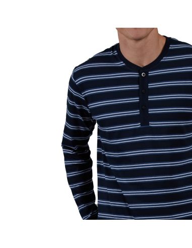 CECEBA Heren Pyjamaset 1pack Donkerblauw Gestreept