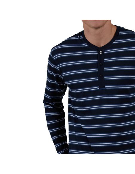 CECEBA Heren Pyjamaset 1pack Donkerblauw Gestreept