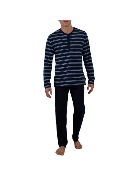 CECEBA Heren Pyjamaset 1pack Donkerblauw Gestreept