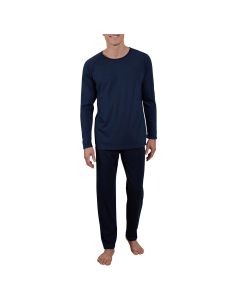 CECEBA Heren Pyjamaset Lang Micro Gestreept Blauw 2