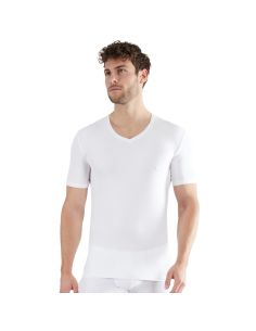 CECEBA Heren Bamboe T-shirt V-Hals 2Pack Wit 2