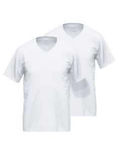 CECEBA Heren Bamboe T-shirt V-Hals 2Pack Wit