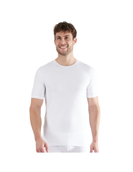 CECEBA Heren Bamboe T-shirt Ronde Hals 2Pack Wit