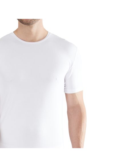 CECEBA Heren Bamboe T-shirt Ronde Hals 2Pack Wit