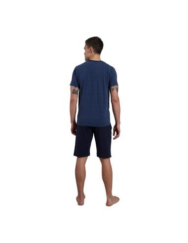 CECEBA Bamboe Pyjamaset Kort 1Pack Gestreept Blauw