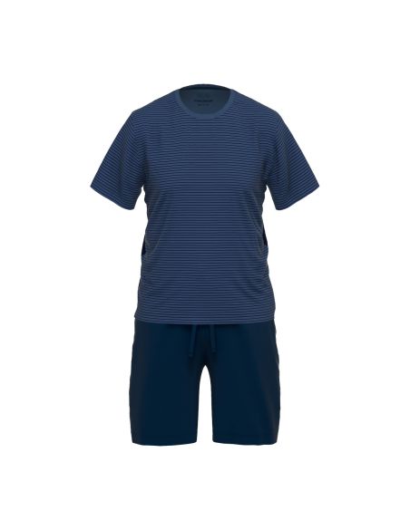 CECEBA Bamboe Pyjamaset Kort 1Pack Gestreept Blauw