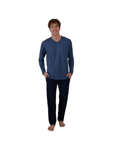 CECEBA Bamboe Pyjamaset Lang 1Pack Blauw