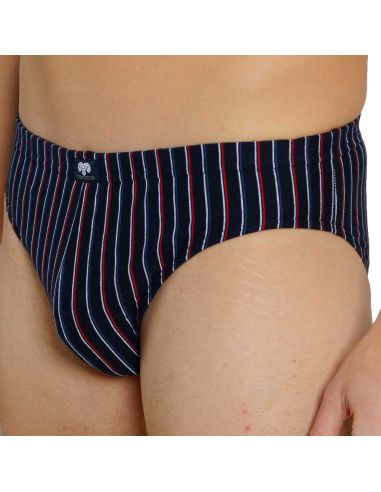 CECEBA Heren Slip 3pack Blauw Gestreept/effen
