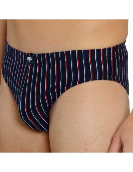 CECEBA Heren Slip 3pack Blauw Gestreept/effen