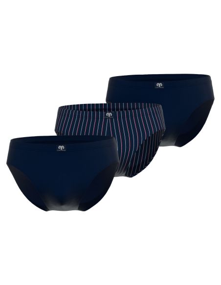 CECEBA Heren Slip 3pack Blauw Gestreept/effen