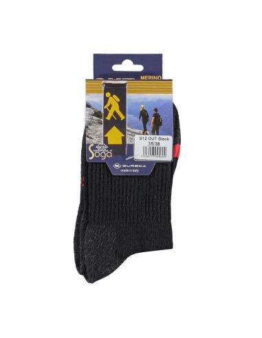 Soga S12 Merino Wollen wandel sokken Zwart