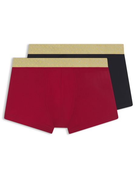 Hugo Boss Heren Trunk short 2Pack Gold Mono Rood