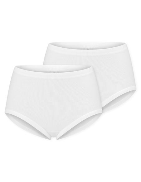 Schiesser Dames Maxi 2pack Rib Wit
