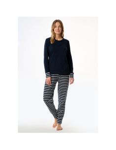Schiesser Dames Pyjama Lang Nightblue 2