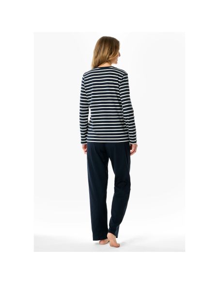 Schiesser Dames Pyjama Lang Nightblue