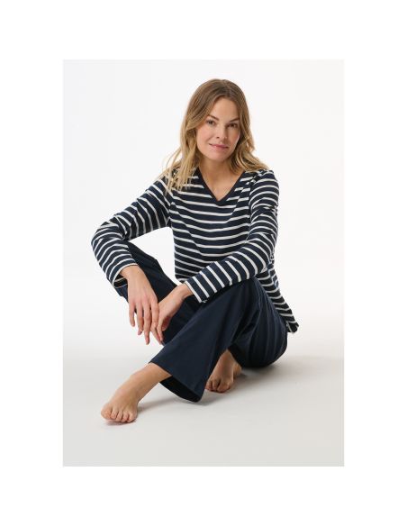 Schiesser Dames Pyjama Lang Nightblue