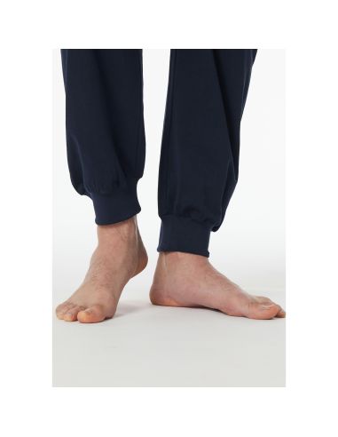 Schiesser Heren Pyjama Lang Donker Blauw