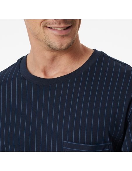 Schiesser Heren Pyjama Lang Donker Blauw