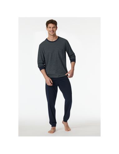 Schiesser Heren Pyjama Lang Nightblue