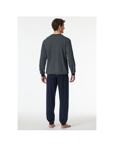 Schiesser Heren Pyjama Lang Nightblue