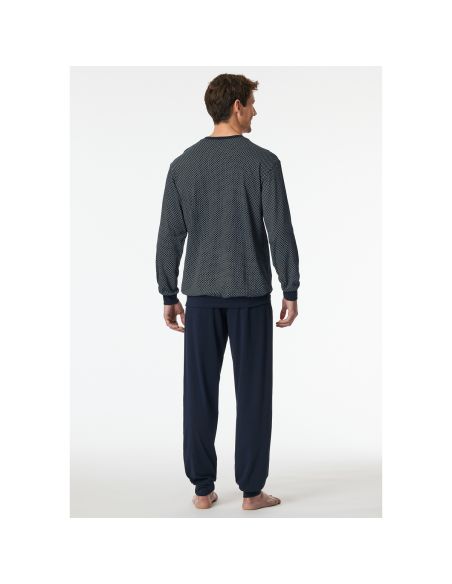 Schiesser Heren Pyjama Lang Nightblue