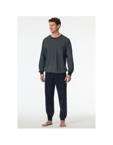 Schiesser Heren Pyjama Lang Nightblue