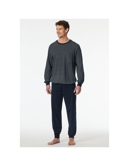 Schiesser Heren Pyjama Lang Nightblue