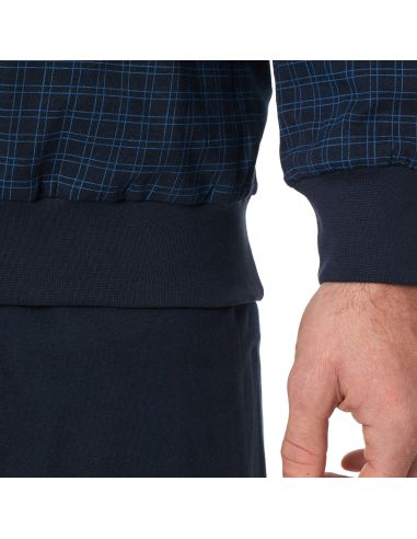 Schiesser Heren Pyjama Lang V-hals Nightblue