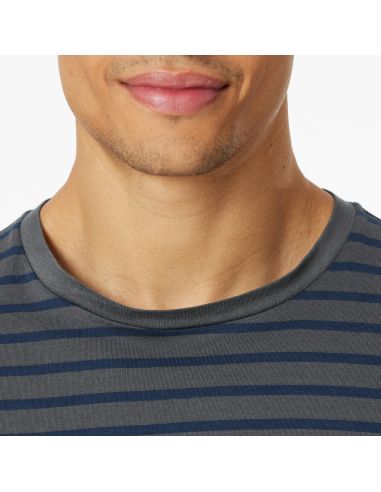 Schiesser Heren Pyjama Lang Stripes Antraciet