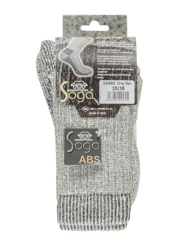 Soga S04 ABS Anti Slip Merino Sokken Heavy Grijs